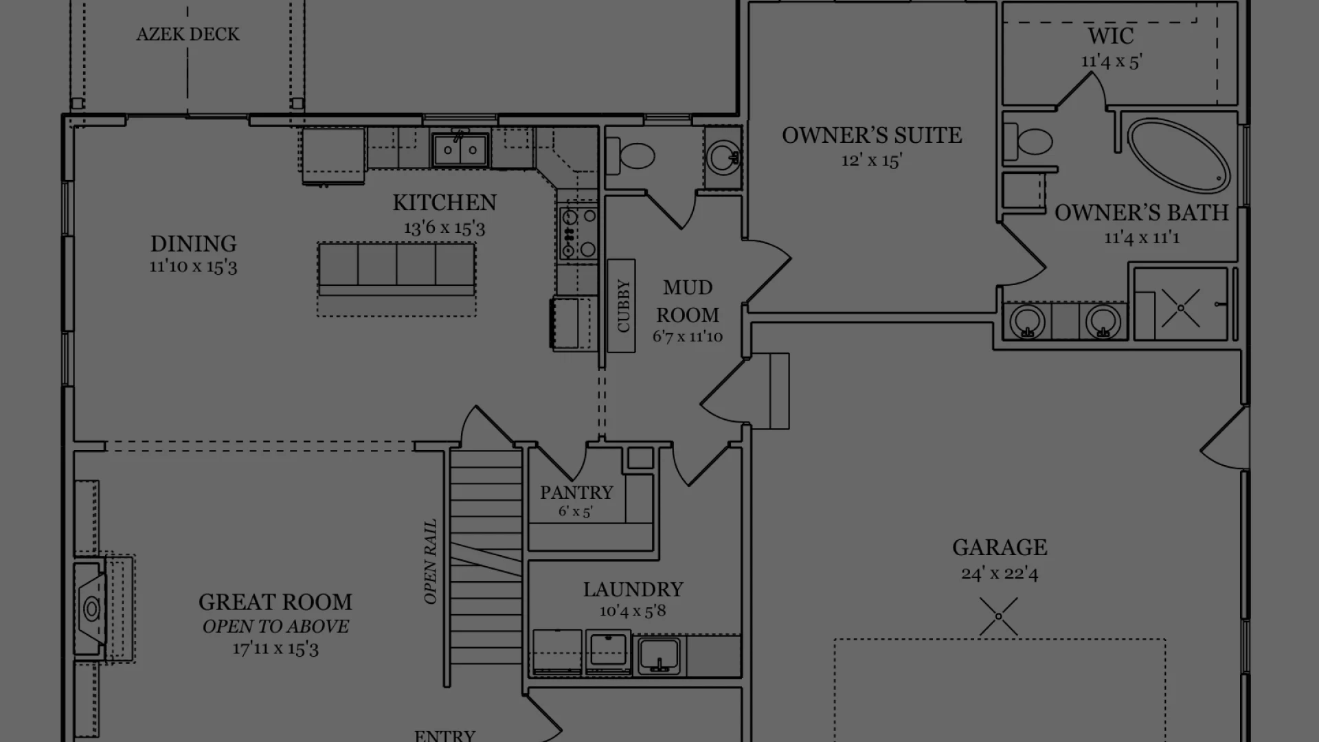 Architectural blueprint of a custom home design